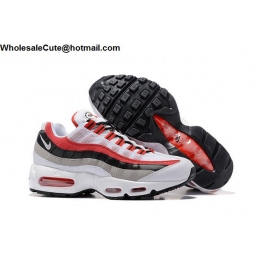 Mens Nike Air Max 95 Essential White Red Platinum Grey Chili Comet