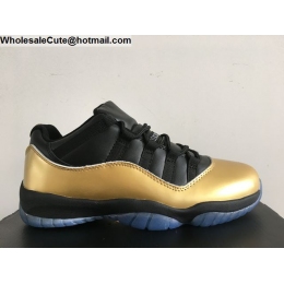 Air Jordan 11 Low Black Gold Mens Basketball Shoes