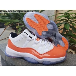 Air Jordan 11 Low White Orange Mens Shoes