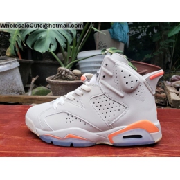 Mens Air Jordan 6 White Orange